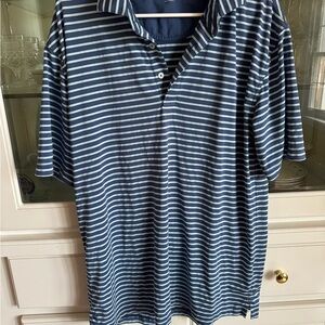 Classic Navy Striped Polo Shirt